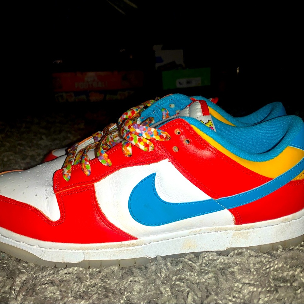 Fruity Pebbles Nike Dunks LeBron Size 10